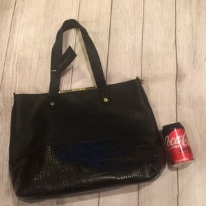 NWT Steve Madden vegan croc embossed brief case bag purse